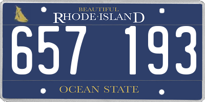 RI license plate 657193