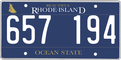 RI license plate 657194