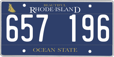RI license plate 657196