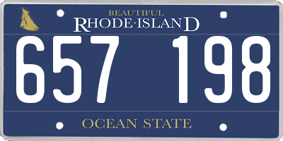 RI license plate 657198