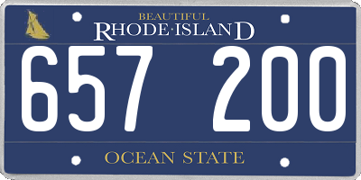 RI license plate 657200