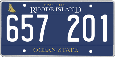 RI license plate 657201