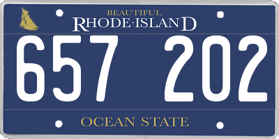 RI license plate 657202