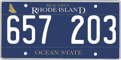 RI license plate 657203