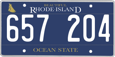 RI license plate 657204