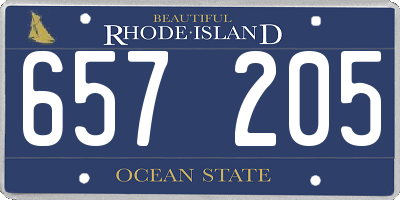 RI license plate 657205