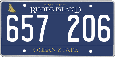 RI license plate 657206