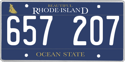RI license plate 657207