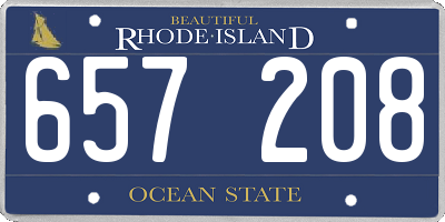 RI license plate 657208