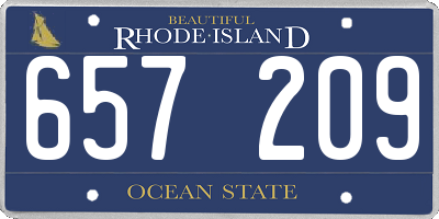 RI license plate 657209