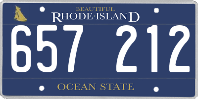 RI license plate 657212