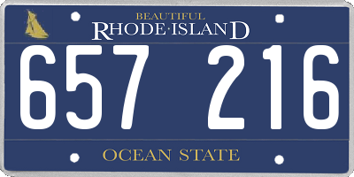RI license plate 657216