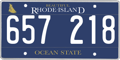 RI license plate 657218