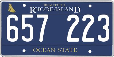 RI license plate 657223
