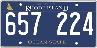 RI license plate 657224