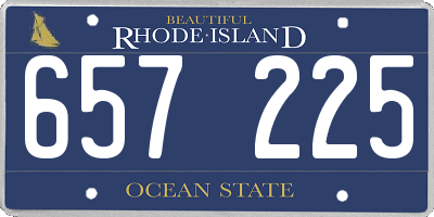 RI license plate 657225