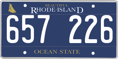 RI license plate 657226