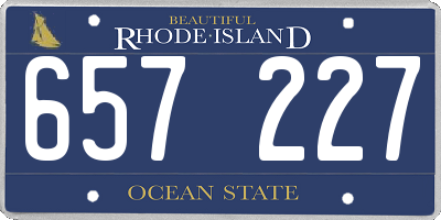 RI license plate 657227