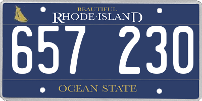 RI license plate 657230