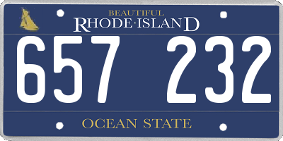 RI license plate 657232