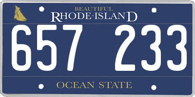 RI license plate 657233