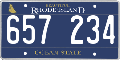 RI license plate 657234