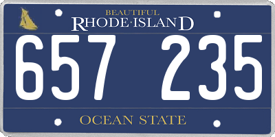 RI license plate 657235