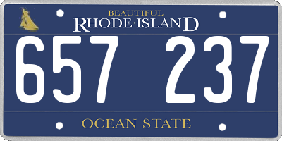 RI license plate 657237