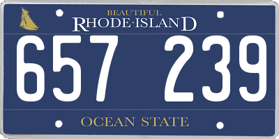 RI license plate 657239