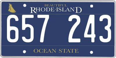 RI license plate 657243