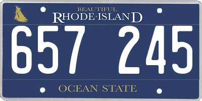 RI license plate 657245