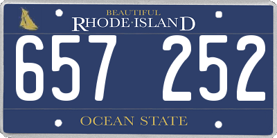 RI license plate 657252