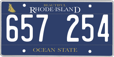 RI license plate 657254