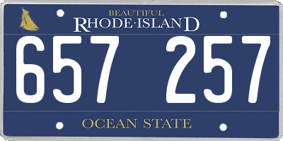 RI license plate 657257