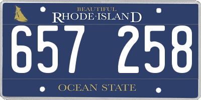 RI license plate 657258