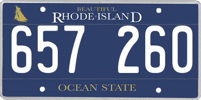 RI license plate 657260