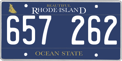 RI license plate 657262
