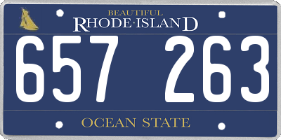 RI license plate 657263