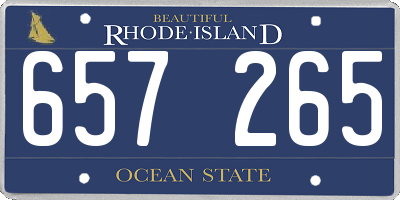 RI license plate 657265