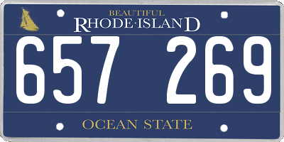 RI license plate 657269