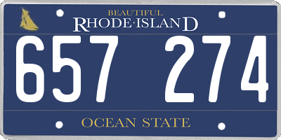 RI license plate 657274