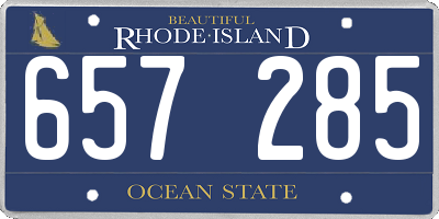 RI license plate 657285