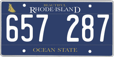 RI license plate 657287