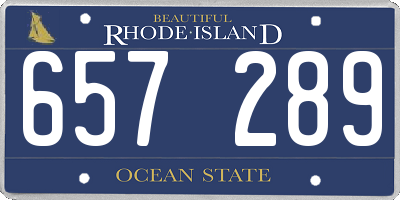 RI license plate 657289