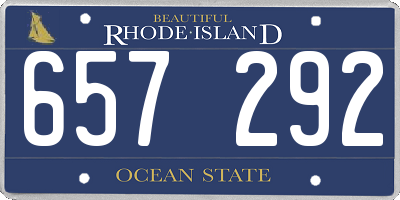 RI license plate 657292