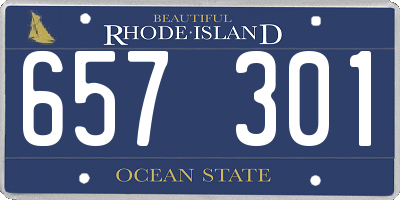 RI license plate 657301