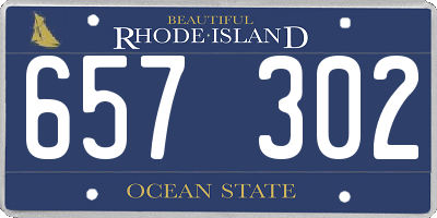 RI license plate 657302