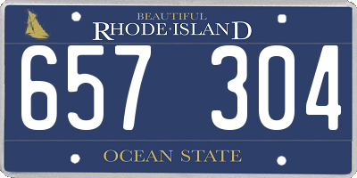 RI license plate 657304