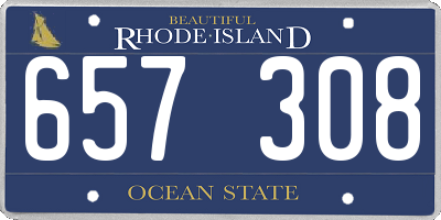 RI license plate 657308