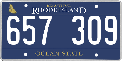 RI license plate 657309